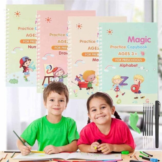 مجموعة 4كتب تعليمية magic books سحرية + عبوات الحبر السحري مجانا 🎁